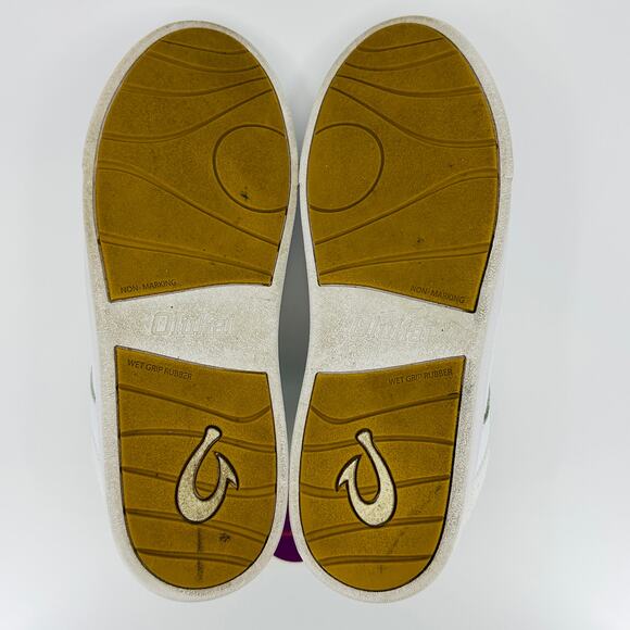 OluKai Women’s Kilea White Leather Classic Court Hands Free Sneakers Size 8.5 - Picture 10 of 11